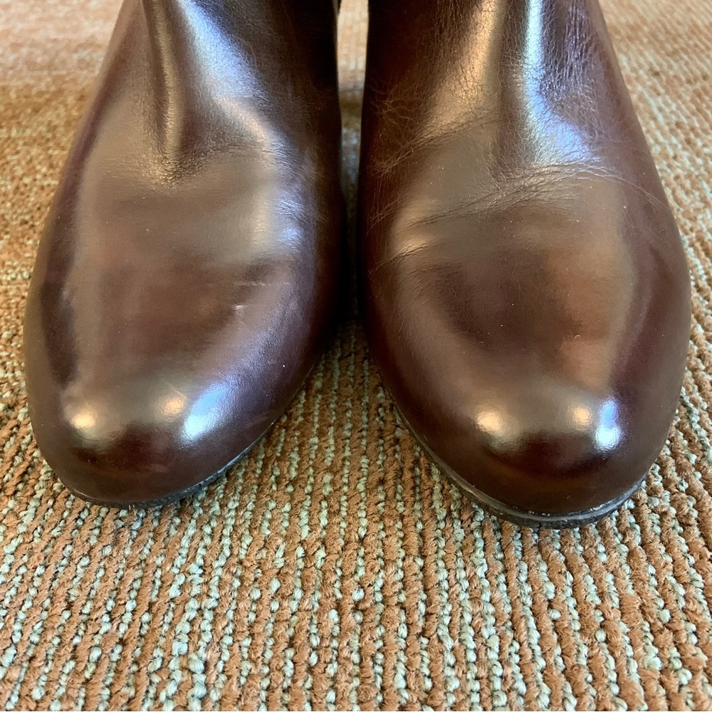 Sam Edelman Espresso Bean Brown Leather Maddox Side Zip Ankle Boots, size 9.5 - Picture 3 of 11
